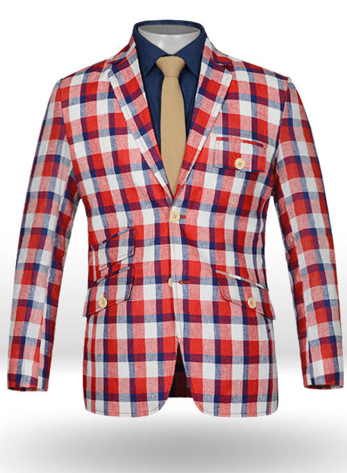 Roman Checkino Linen Madison Style Jacket - StudioSuits