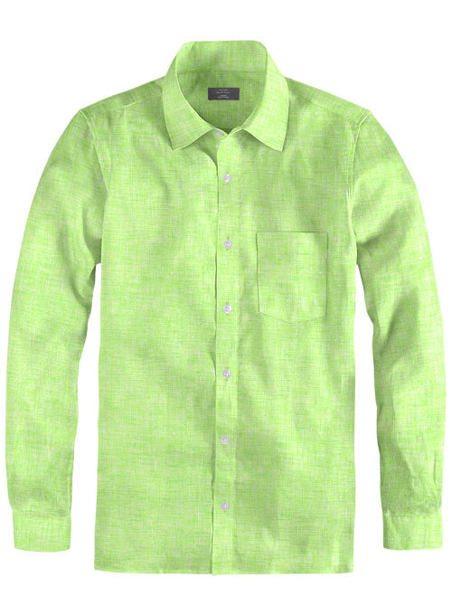Roman Fume Green Linen Shirt