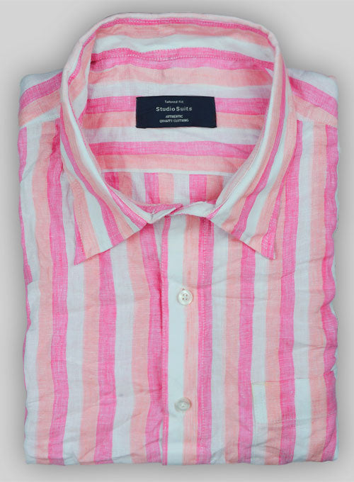 Roman Summer Pink Linen Shirt
