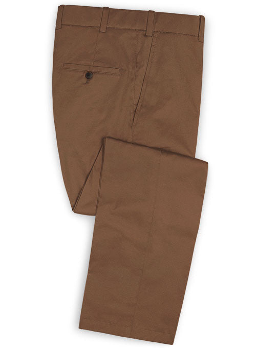 Rome Brown Stretch Chino Pants - StudioSuits