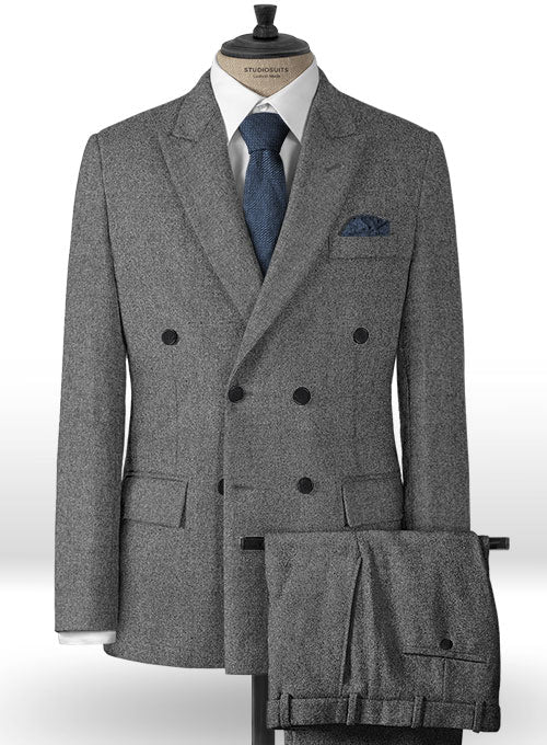 Rope Weave Gray Tweed Suit - StudioSuits