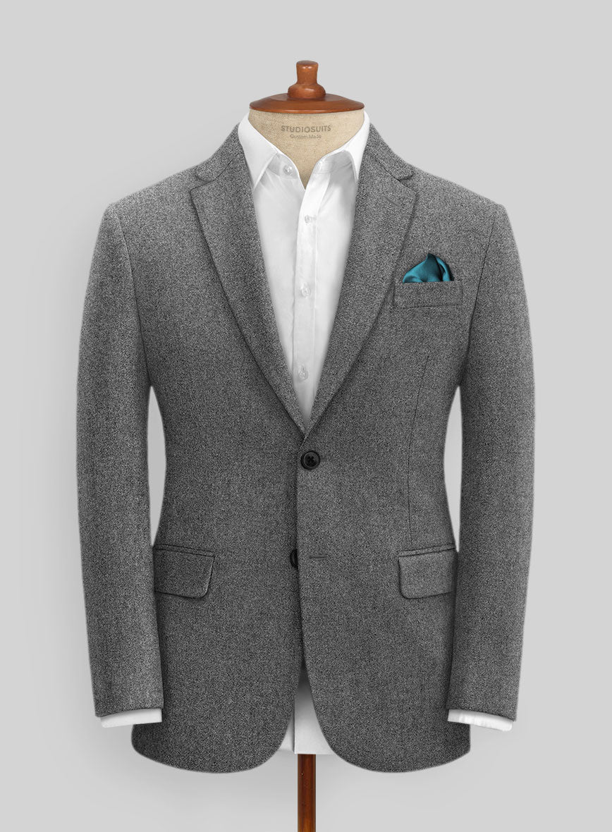 Rope Weave Gray Tweed Jacket - StudioSuits