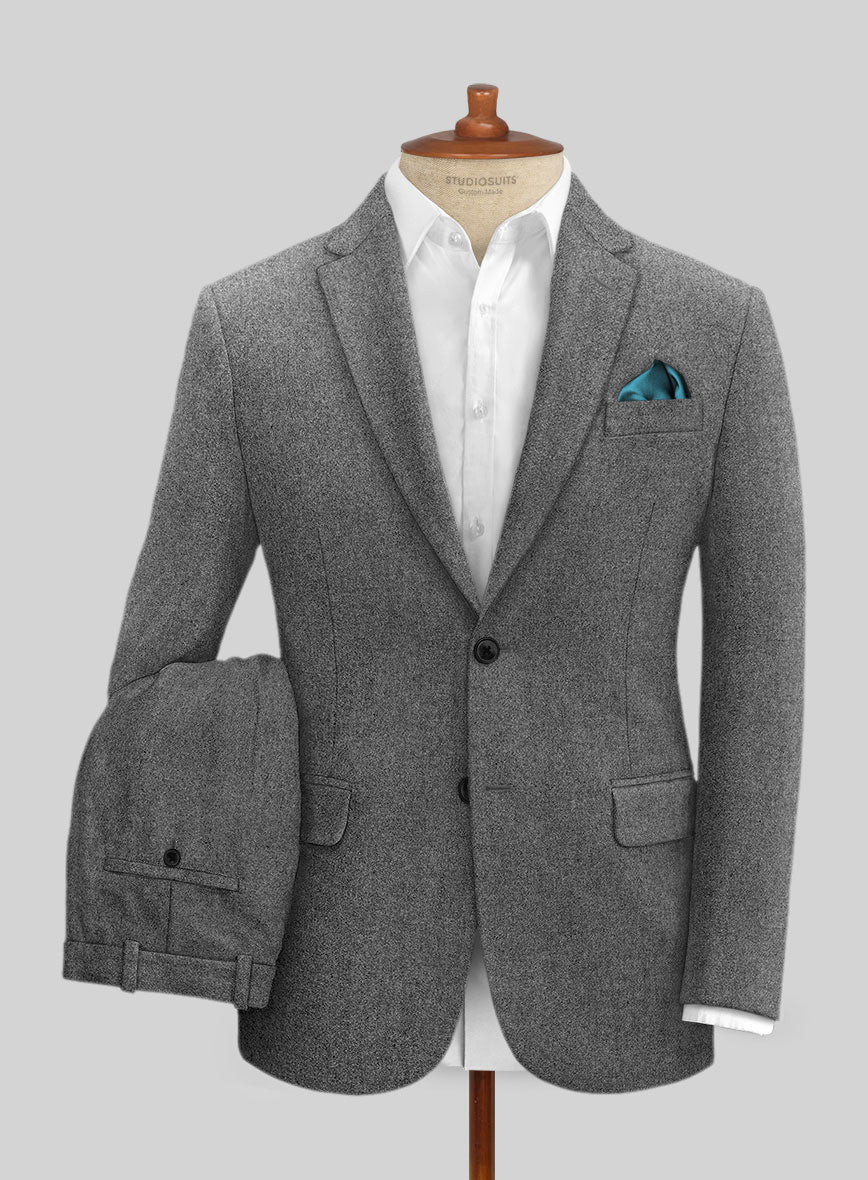 Rope Weave Gray Tweed Suit - StudioSuits