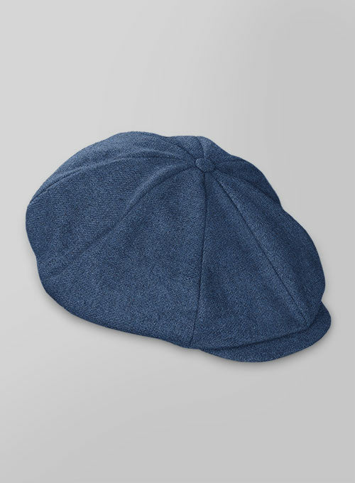 Rope Weave Persian Blue Tweed Newsboy Cap - StudioSuits