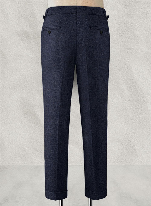 Rope Weave Blue Highland Tweed Trousers - StudioSuits