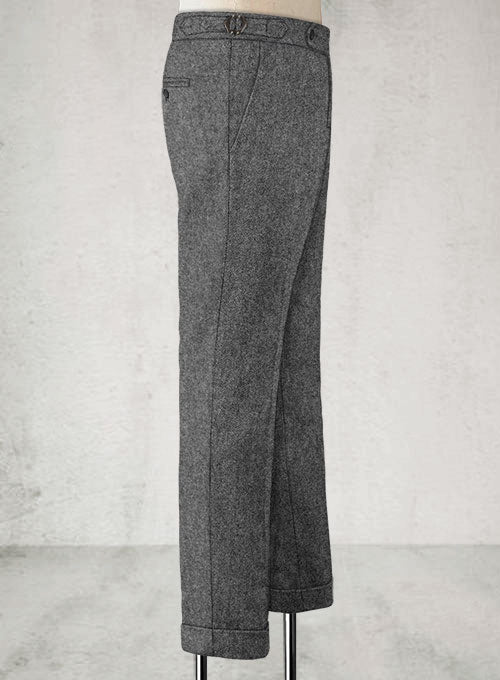 Rope Weave Gray Highland Tweed Trousers - StudioSuits