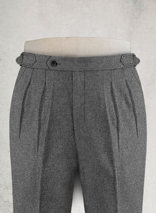 Rope Weave Gray Highland Tweed Trousers - StudioSuits