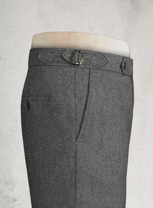 Rope Weave Gray Highland Tweed Trousers - StudioSuits