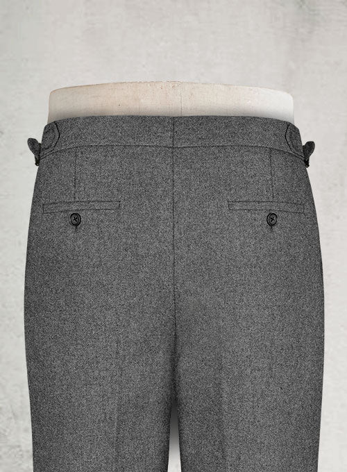 Rope Weave Gray Highland Tweed Trousers - StudioSuits