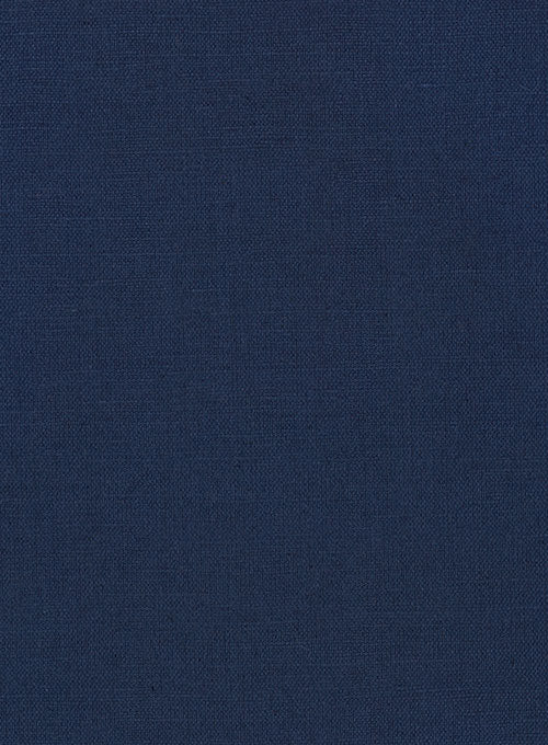 Washed Royal Blue Safari Cotton Linen Pants - StudioSuits