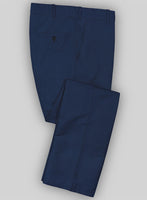 Washed Royal Blue Safari Cotton Linen Pants - StudioSuits