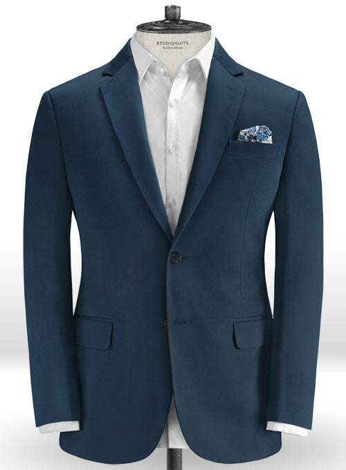 Royal Blue Stretch Chino Jacket - StudioSuits