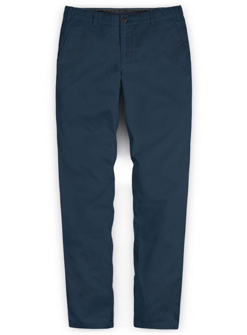 Washed Royal Blue Stretch Chino Pants - StudioSuits