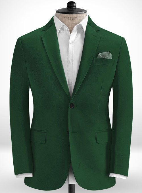 Royal Green Cotton Stretch Jacket - StudioSuits
