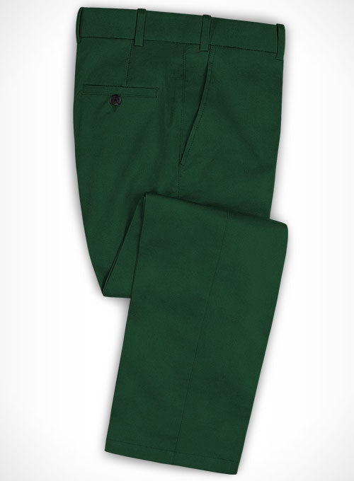 Royal Green Cotton Stretch Pants - StudioSuits