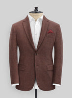 Royal Wine Herringbone Tweed Suit - StudioSuits