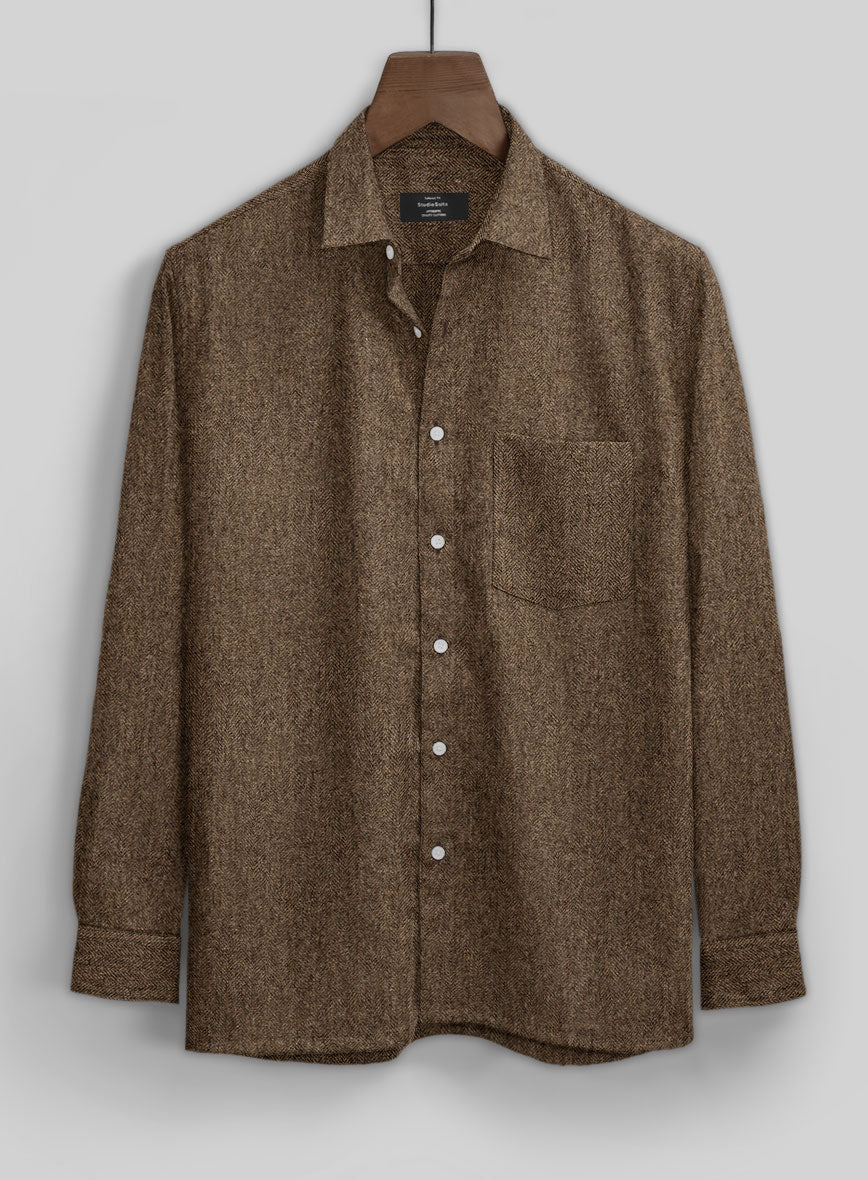 Rust Tweed Rust Herringbone Tweed Shirt – StudioSuits