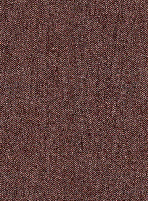 Royal Wine Herringbone Tweed Jacket - StudioSuits