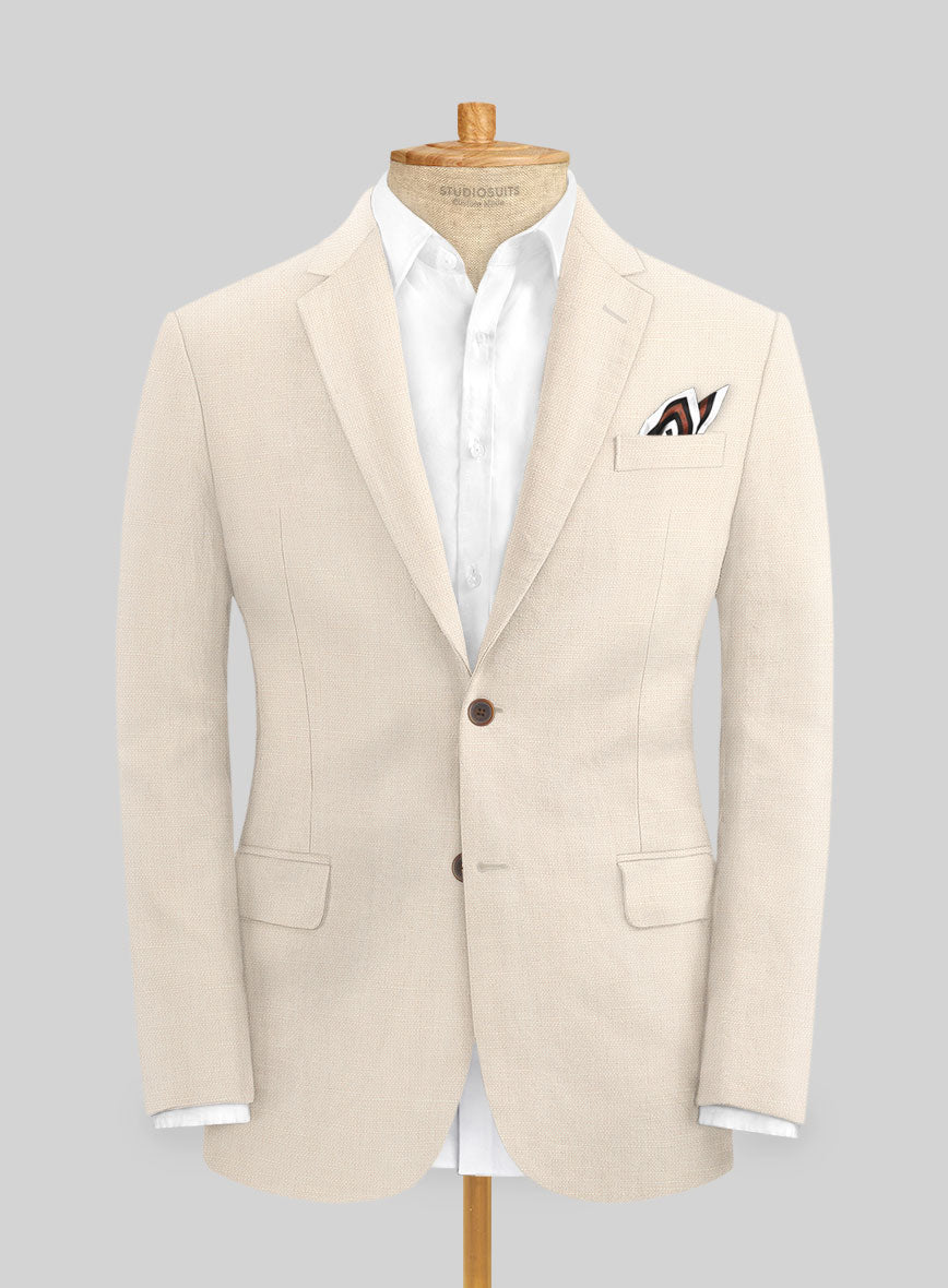 Safari Beige Cotton Linen Suit - StudioSuits