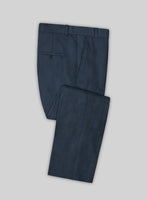 Safari Blue Cotton Linen Pants - StudioSuits