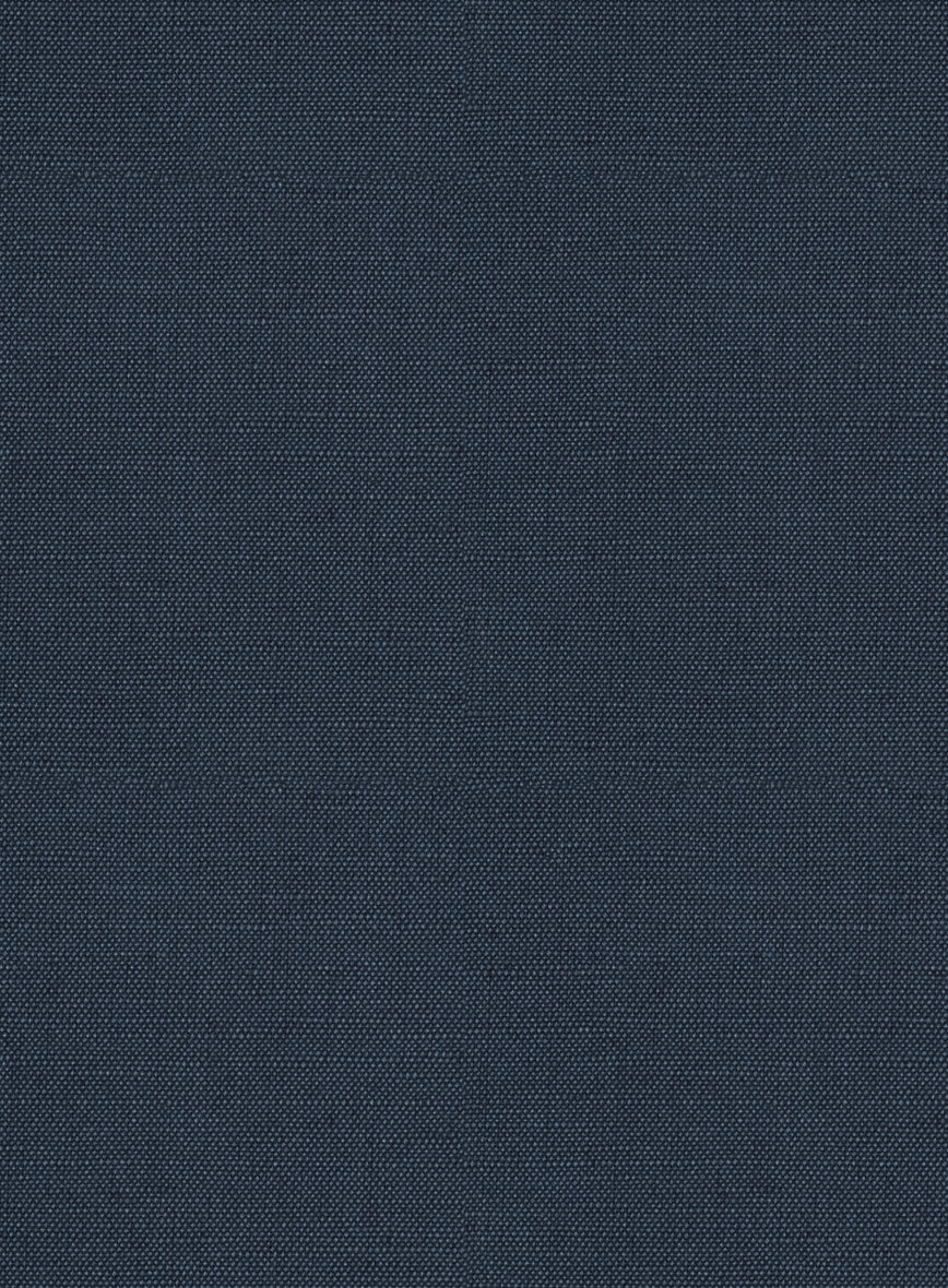 Safari Blue Cotton Linen Pants - StudioSuits