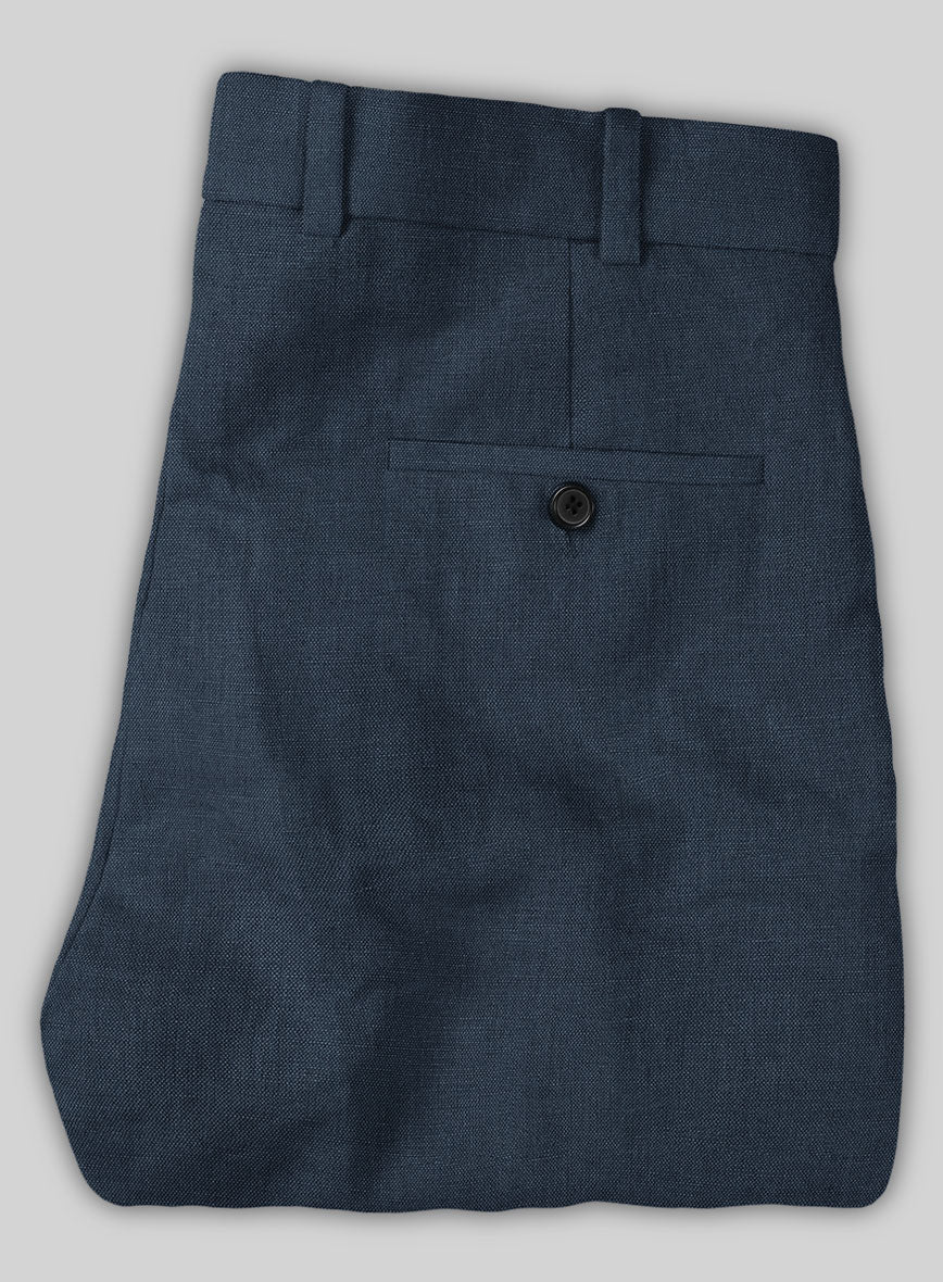 Safari Blue Cotton Linen Suit - StudioSuits
