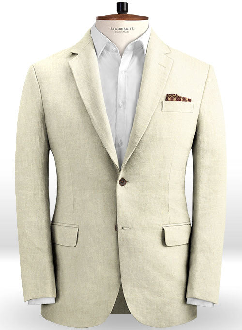 Safari Fawn Cotton Linen Jacket - StudioSuits