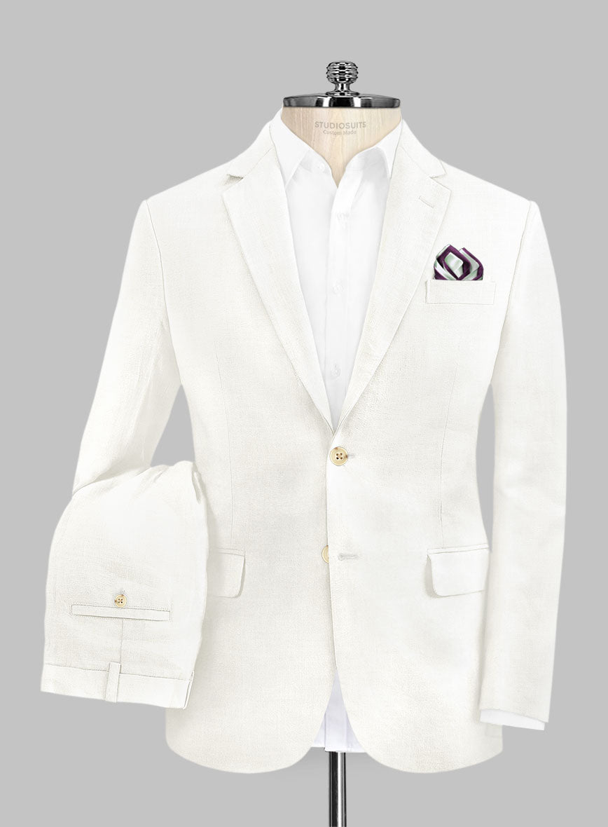Safari Ivory Cotton Linen Suit - StudioSuits