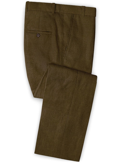 Safari Congo Brown Cotton Linen Pants - StudioSuits