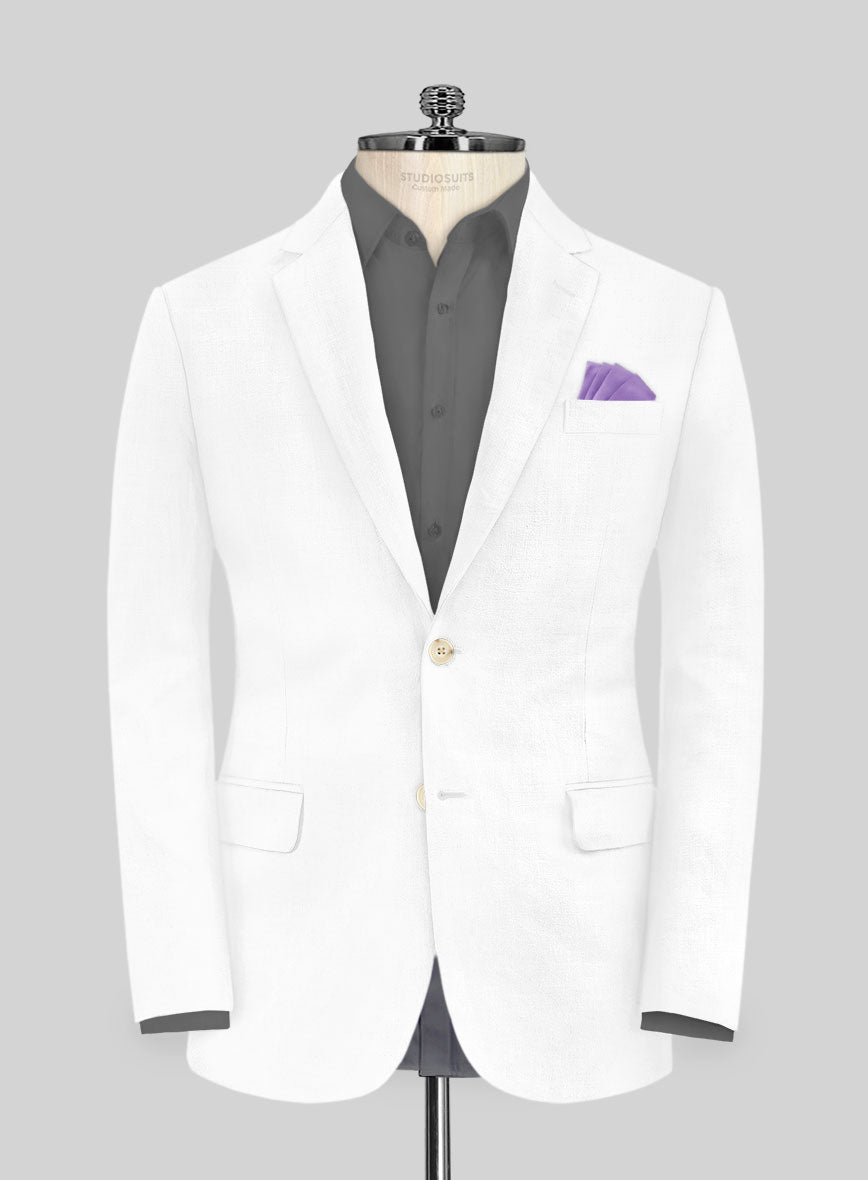 Safari White Cotton Linen Suit - StudioSuits