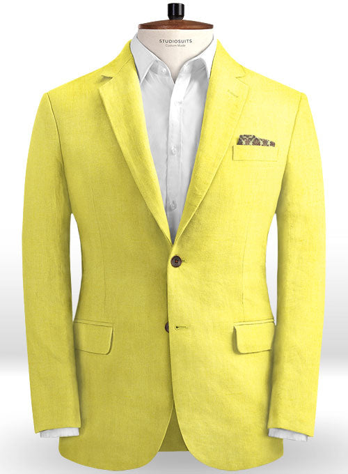 Safari Yellow Cotton Linen Jacket - StudioSuits