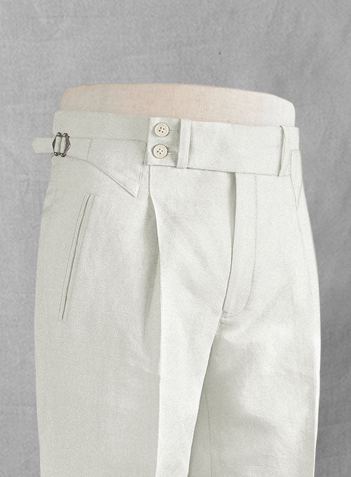 Safari Ivory Cotton Linen Heritage Trousers – StudioSuits