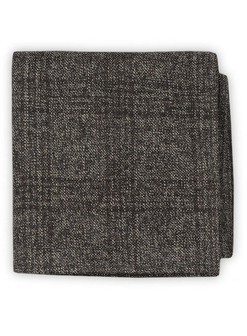 Tweed Pocket Square - Saga Charcoal Feather - StudioSuits