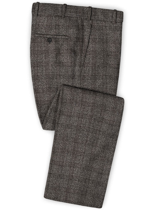 Saga Charcoal Feather Tweed Pants - StudioSuits