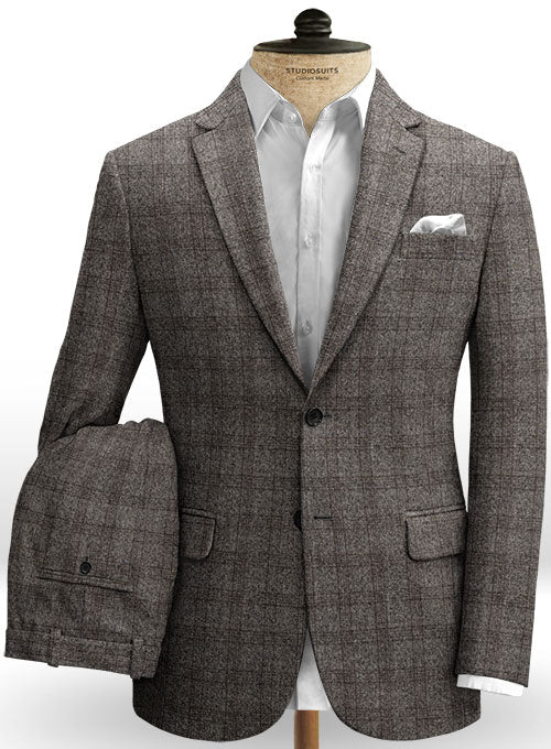 Saga Charcoal Feather Tweed Suit - StudioSuits
