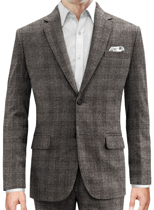 Saga Charcoal Feather Tweed Suit – StudioSuits