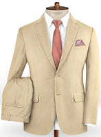 Scabal Beige Wool Suit - StudioSuits