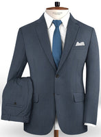 Scabal Blue Twill Wool Suit - StudioSuits