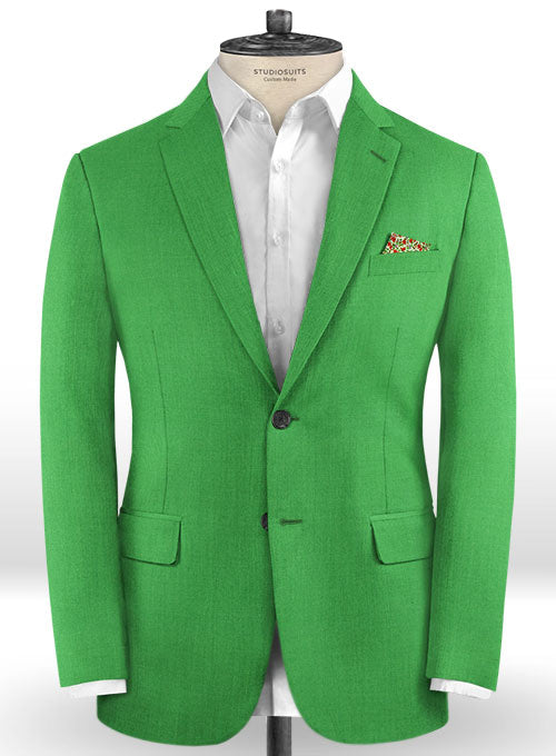 Scabal Bright Green Wool Jacket - StudioSuits