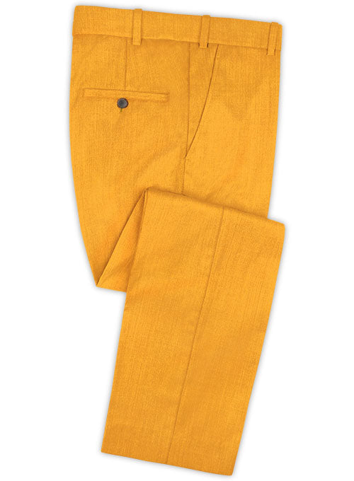 Scabal Bright Orange Wool Pants - StudioSuits