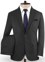 Scabal Carbon Black Wool Suit - StudioSuits