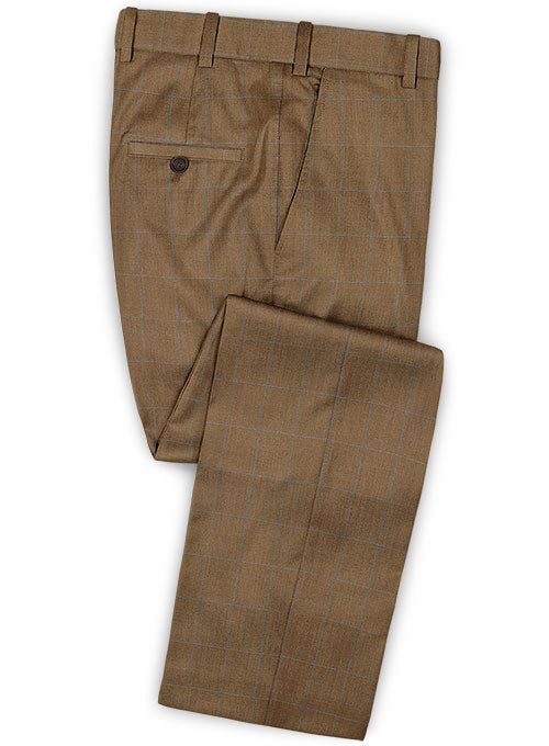 Scabal Cirona Brown Wool Pants - StudioSuits
