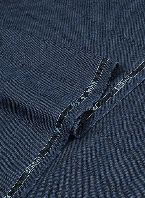 Scabal Coza Blue Wool Silk Suit - StudioSuits