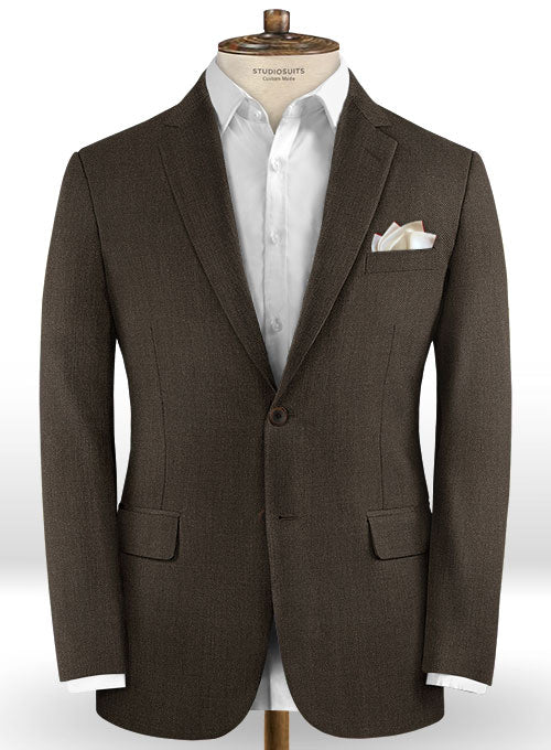 Scabal Dark Brown Wool Jacket - StudioSuits