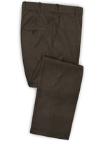 Scabal Dark Brown Wool Pants - StudioSuits