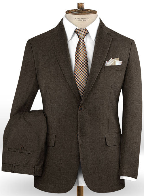 Scabal Dark Brown Wool Suit - StudioSuits