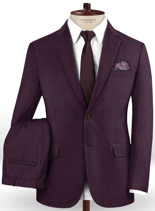 Scabal Dark Purple wool Suit - StudioSuits