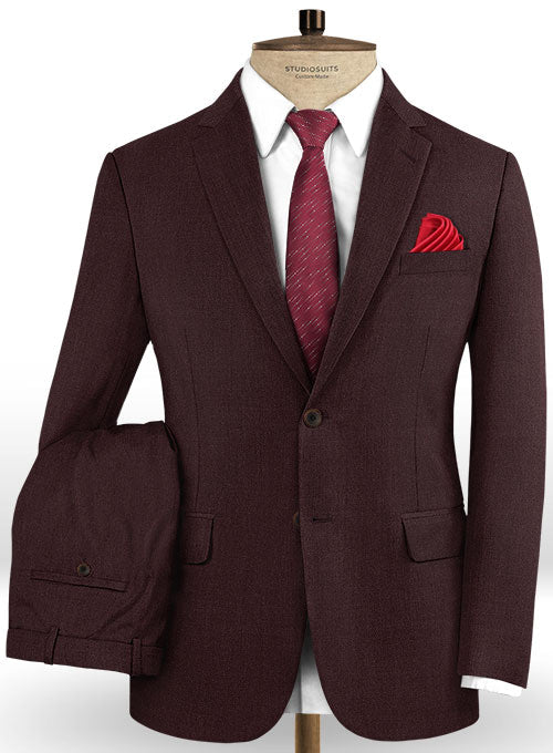 Scabal Dark Wine Wool Suit - StudioSuits