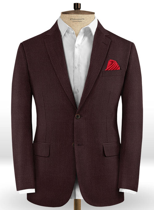 Scabal Dark Wine Wool Suit - StudioSuits