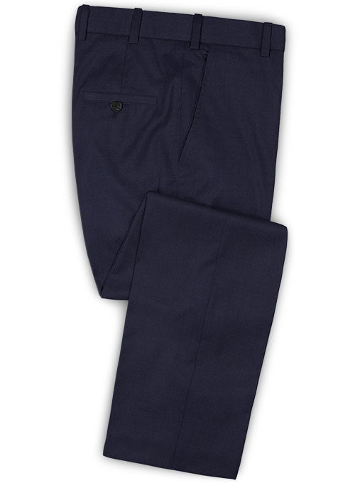 Scabal Dark Navy Wool Pants - StudioSuits